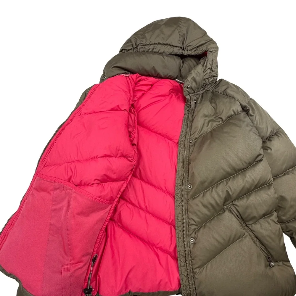 Vtg Y2K Nike Olive Green Down Feather Puffer Jacket Girls XL (16-18) Winter